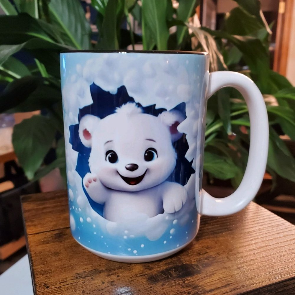 Adorable Baby Polar Bear Breakout 15oz  Coffee Mug